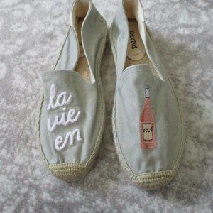 Soludos Women's Espadrille Flat Size 8.5 Canvas Slip On